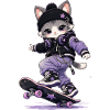 Cat Skateboarding