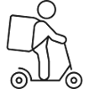 Kurierliefer-Scooter-Queue-Symbol