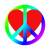 Heart Peace Rainbow Symbol