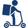 Courier Delivery Scooter Solid Icon 