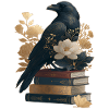 Raven on books