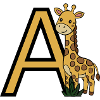 Giraffe with letter A