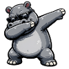 Dabbing Nilpferd