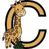 Giraffes with letter C