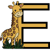 Giraffe mit Buchstabe E