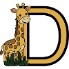 Giraffe with letter D