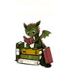 Drachenleser im Bücherstapel