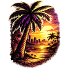 Palmiers au Neon Sunset Zoopy