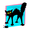 Frightened Black Cat Mouse