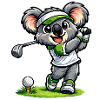 Cute koala playing golf