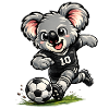 Cute koala playing soccer