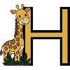 Giraffe Letter H