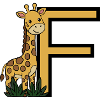 Giraffe Buchstabe F