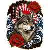 Wolf in Japanese Irezumi Tattoo Style