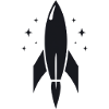 Rakete Weltraum Sterne Design
