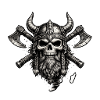 Viking Skull Crest with Axes
