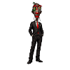 Surreales Anzugportrait mit Farbmaske