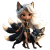 Kitsune Warrior Golden Fantasy
