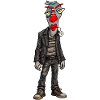 Urban clown in leather look