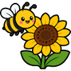 Sunflower Bee Cartoon