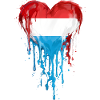Luxembourg Heart Flag Drop BlueRedWhite