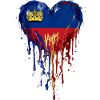 Liechtenstein Venezuela Flag Heart Drop Art