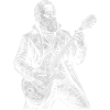 Rutherford B Hayes with guitar