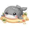 Whale on sandbank