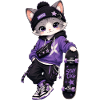 Kitten Miko Skate Purple Stars