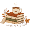 Herbstbücher und Kaffee