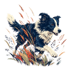 Hund auf der bunten Wiese