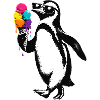 Cooler Pinguin mit Eis Illustration 
