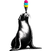 Seelöwe mit Eis im Stencil Style  