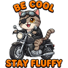 Chat rocker sur moto Reste Pelucheux