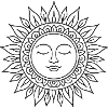 Laechelnde Sonne zum ausmalen