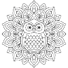 Eulen Mandala zum ausmalen
