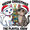Cat duo in Christmas splendour