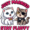 Just Married Stay Fluffy Cats