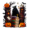 Gothic Raven Among Tomes