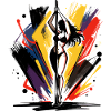 Pole Dance Kunst: Abstrakte Bunte Tänzerin