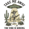 Alien Guitarist Under Desert UFO