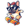 French Bulldog Skater