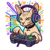 Sphynx Cat Gamer