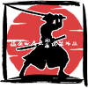 Samurai Silhouette Under Red Sun