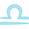Libra Zodiac Sign Symbol Pastel Blue