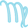 Virgo Zodiac Sign Symbol Pastel Blue