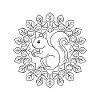 Eichhoernchen Haselnuss Mandala zum ausmalen