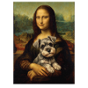 Schnauzer Mona Lisa Kunstparodie Hundeporträt