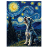 Sternennacht-Schnauzer-Kunstparodie-Porträt