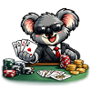 Süßer Koala spielt Poker